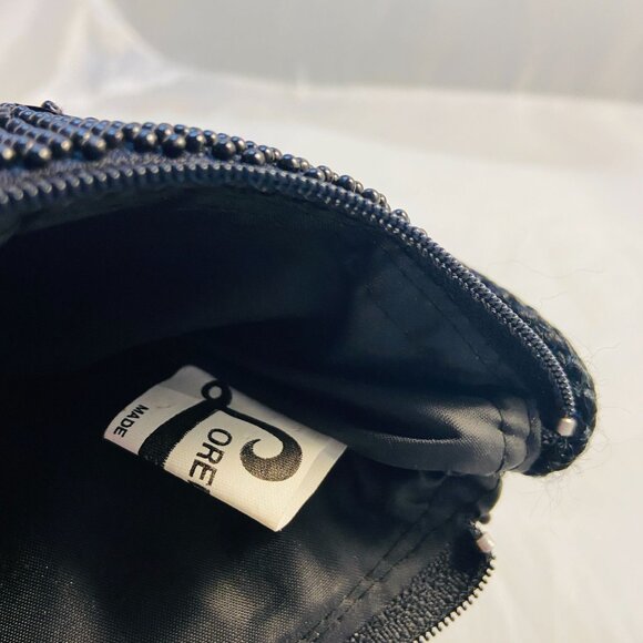 #4543  LOREDANA SMALL BEADED BLACK EVENING BAG WITH SHOULDER STAP - Picture 11 of 11